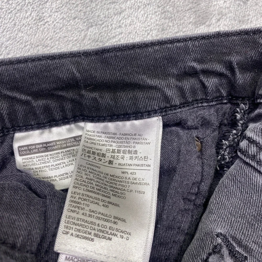 Levis Premium 514 Straight Fit Jeans Mens Sz 38 Charcoal Gray Denim Grunge Retro
